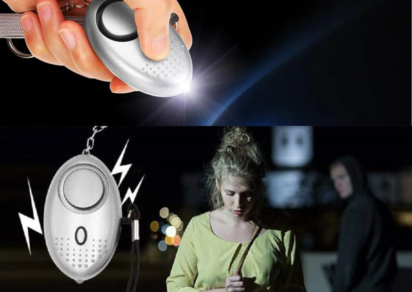 DCE Personal Alarm พวงกุญแจ SOS ขอความช่วยเหลือฉุกเฉิน 130 DB พร้อมไฟฉาย พวงกุญแจป้องกันตัว พวงกุญแจเตือนภัยฉุกเฉิน