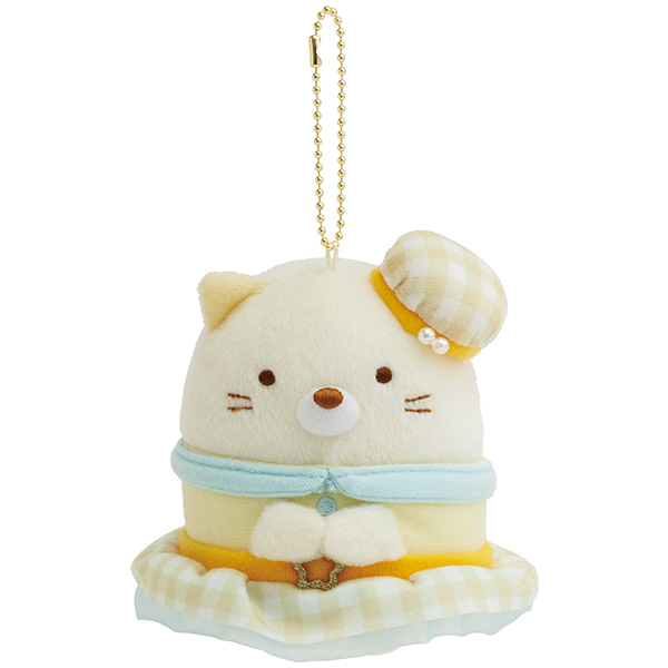 พวงกุญแจตุ๊กตา Tenshi na Ebiten Idol (Limited) แบบ Neko ชุดสีเหลือง ขนาด 10 x 8 x 7 ซม. ไม่มีขายทั่วไป เป็นแบบต้องลุ้นกับทางหน้าร้าน San-X ที่ญี่ปุ่นเท่านั้น