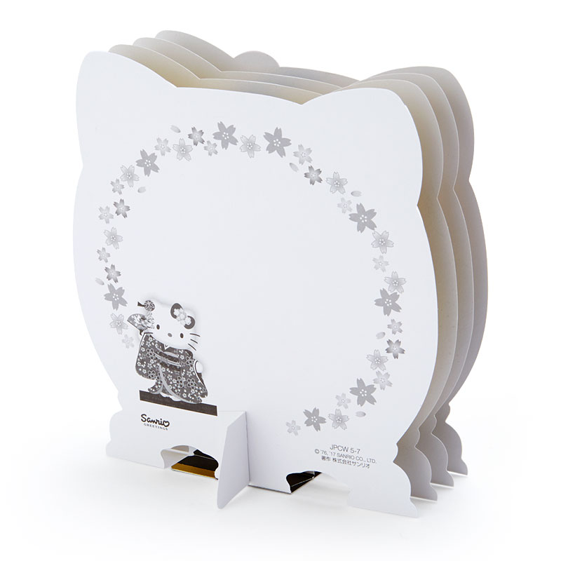 Sanrio Card - Pop up ลาย Hello Kitty Japan Round Shelf (Japan Limited) ด้านหลังเขียนได้ มาพร้อมซองลายน่ารัก ขนาด 12.8 x 0.5 x 17.2 ซม.