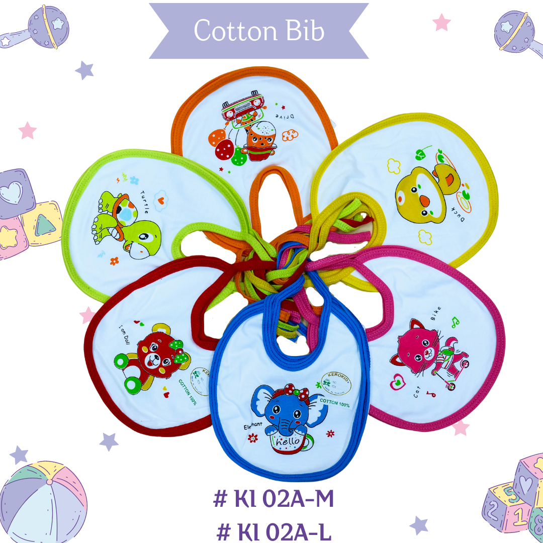 Baby Bibs, กันเปื้อนเล็ก 100% cotton, Kero