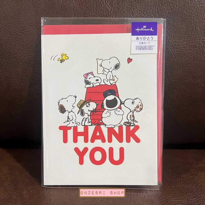 การ์ดขอบคุณ Snoopy Pop Up Thank You Card - Happiness Moment ขนาดการ์ด 10.6 x 14.2 ซม.