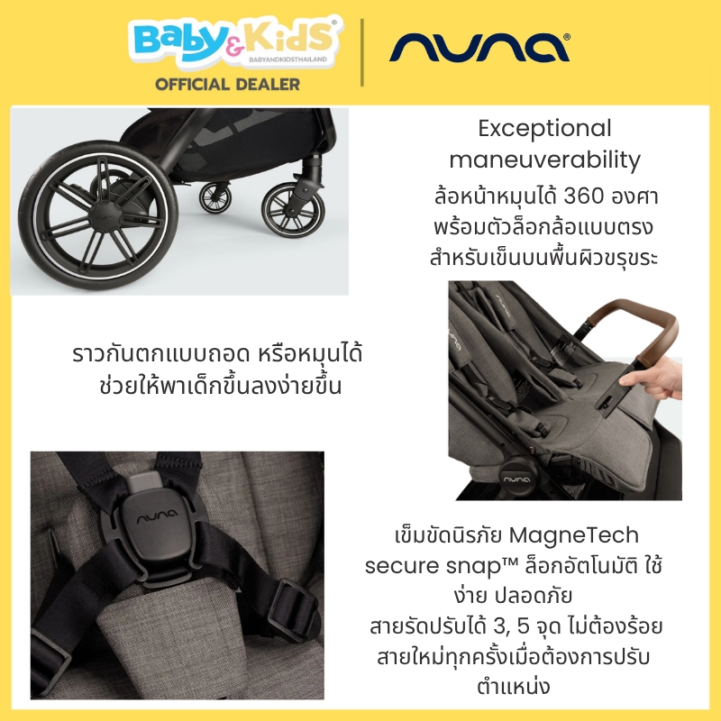 Nuna รถเข็นเด็กแฝด Twin Stroller รุ่นTRVL dubl รถเข็นแฝดคู่แบบนั่งซ้าย-ขวา