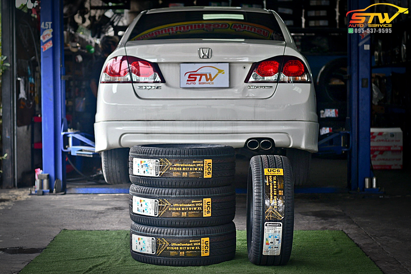 เปลี่ยนยาง HONDA CIVIC FD CONTINENTAL UltraContact UC6 215/45R17 91W