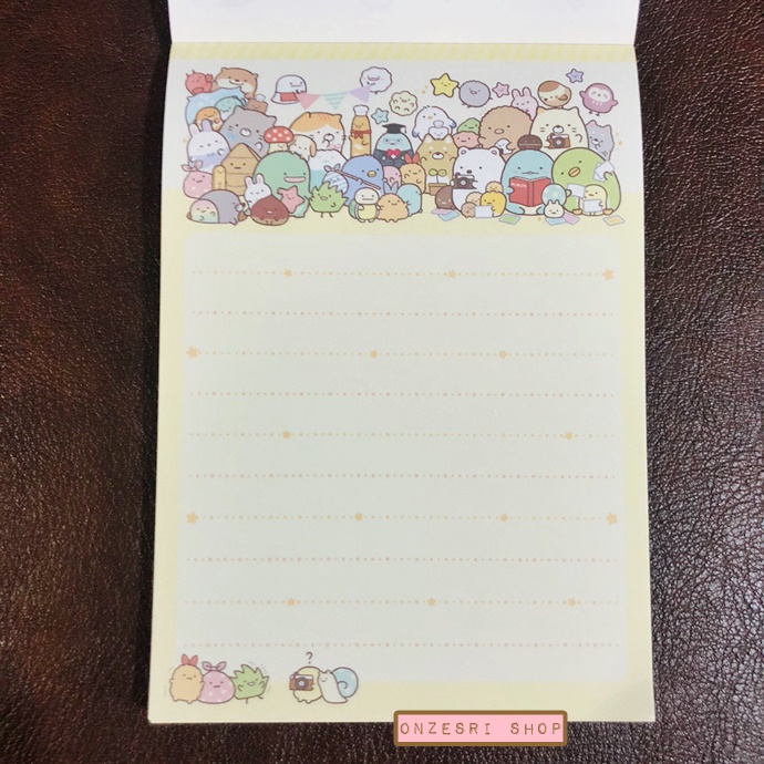 สมุดฉีก Sumikko Gurashi - Everyone Gathers แบบสีชมพู ขนาด 14.8 x 10.5 ซม. มี 4 ลาย รวม 100 แผ่น