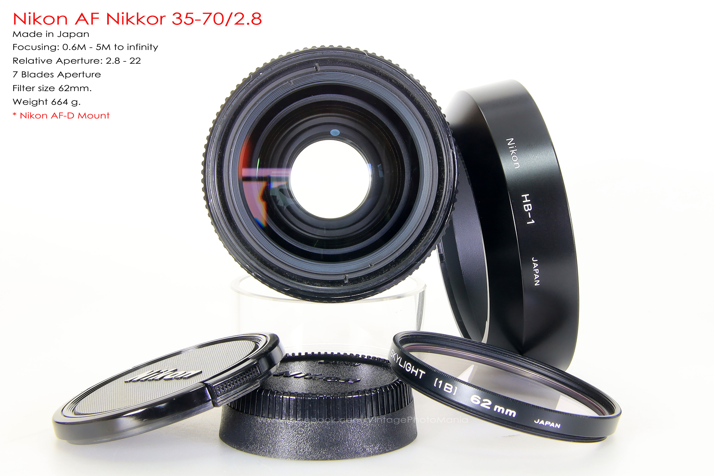 Nikon AF Nikkor 35-70/2.8 *Nikon AF-D Mount เลนส์ซูมเกรดโปรเอฟไม่ไหล