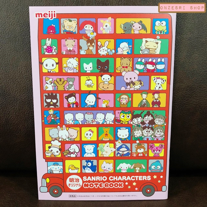 สมุด Sanrio Characters x mejii Notebook (Limited) ของพรีเมียมจาก meiji ญี่ปุ่น รวมลายตัวคาแรคเตอร์ Sanrio น่ารักมาก ขนาด 14.8 x 21 ซม. มี 24 หน้า มี 2 เล่ม (แบบปกติ/มีรอย)
