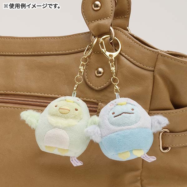 พวงกุญแจตุ๊กตา Sumikko Gurashi Minna de Kotorikko แบบ Tokage ใส่ชุดนก ขนาด 6 x 5 x 4 ซม.