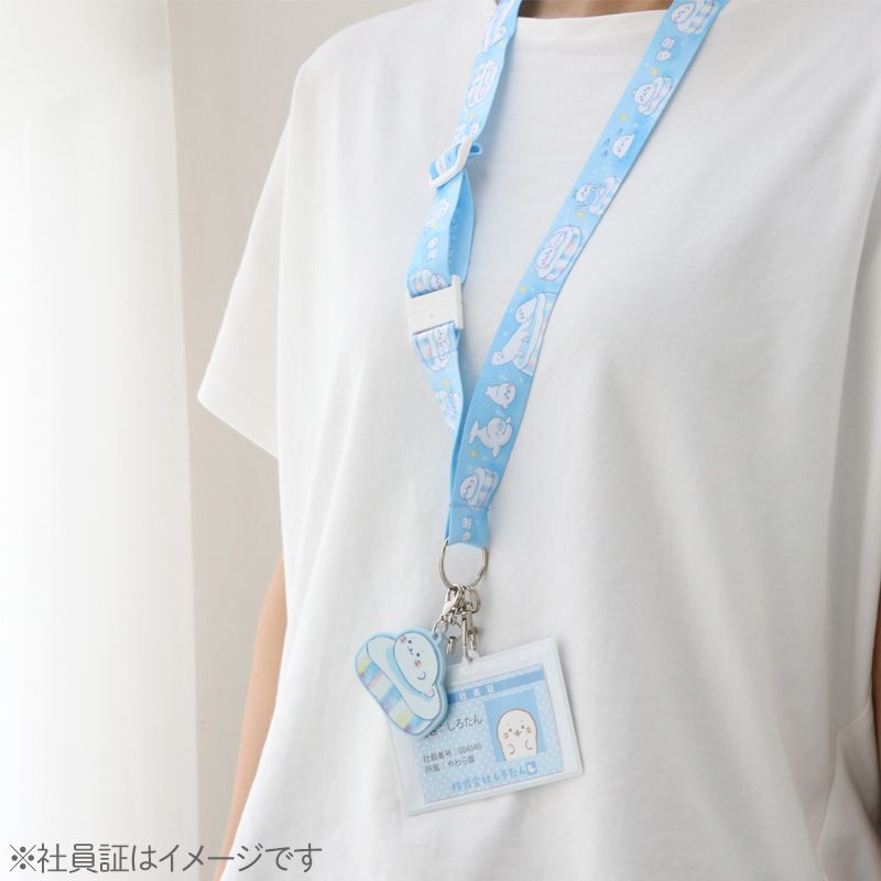 สายคล้องคอ/บัตร มีที่ห้อยมือถือตรงปลาย ลาย Sirotan Ice Country ตรงปลายมีตัวห้อยน่ารัก ๆ ขนาดสาย 29-49 ซม. แบบสีฟ้า