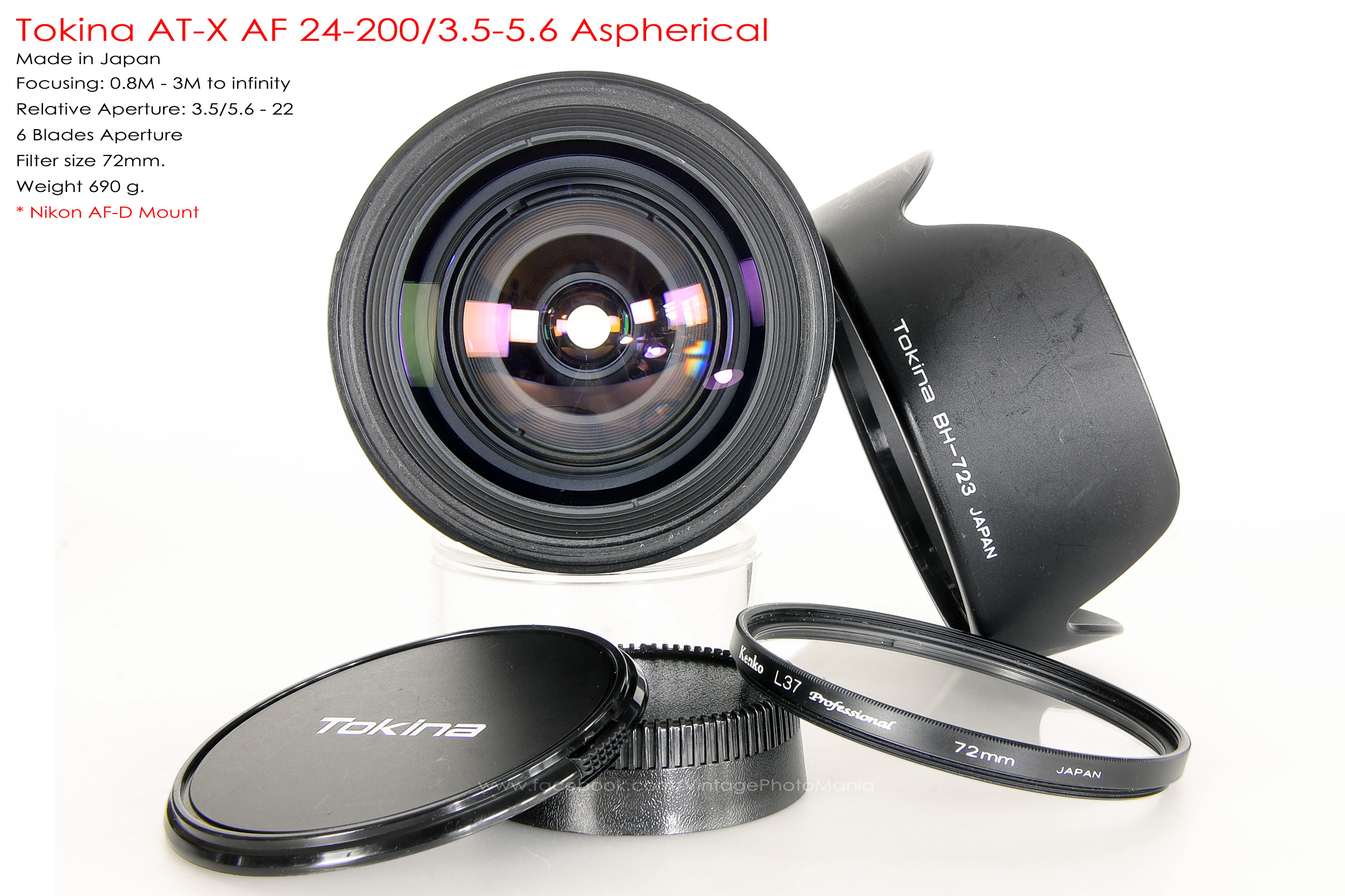 Tokina AT-X AF 24-200/3.5-5.6 Aspherical[IF] *Nikon AF-D Mount เลนส์ครอบจักรวาลรองรับฟูลเฟรม