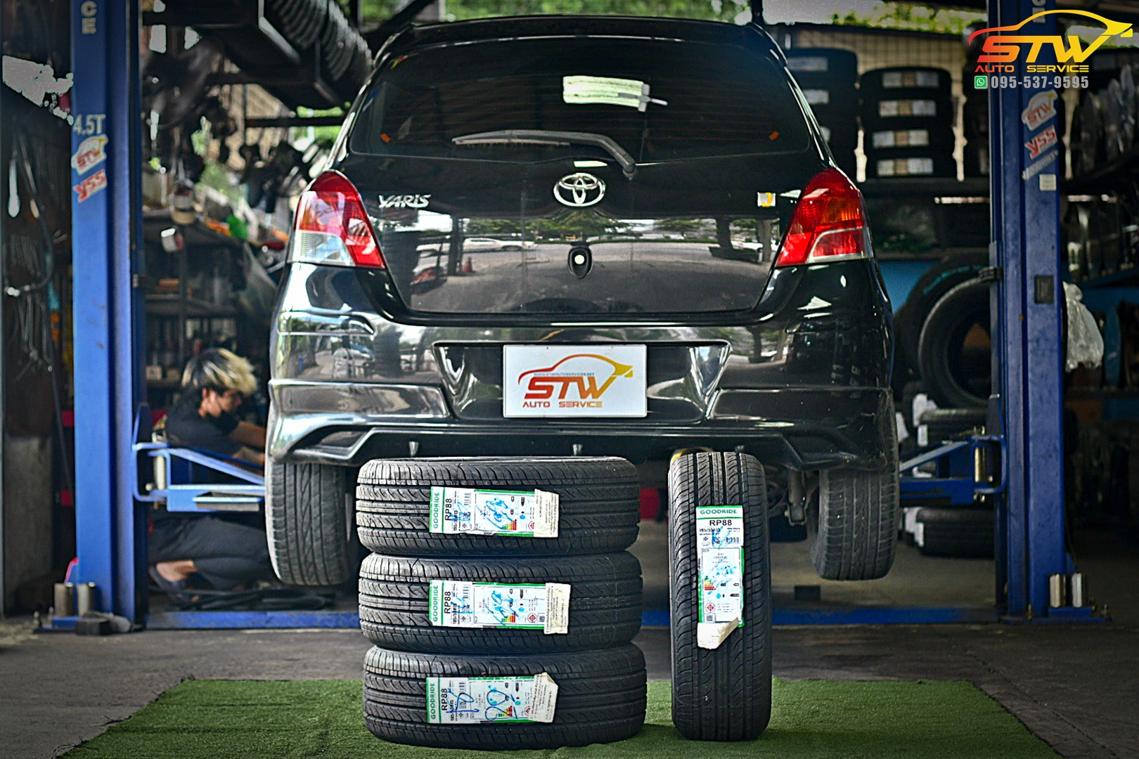 เปลี่ยนยาง TOYOTA YARIS GOODRIDE RP88 195/55R15 85V