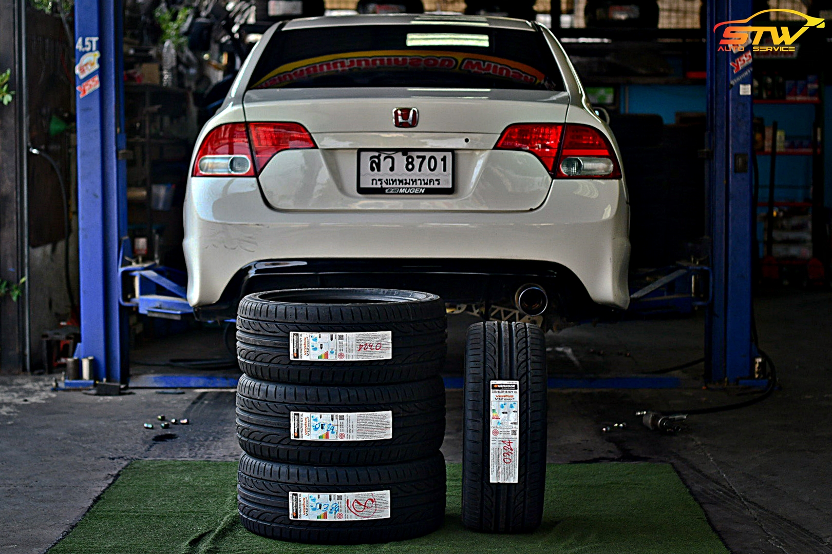ยาง HANKOOK V12 Evo2 K120 225/40R18 92Y ติดตั้งใส่ HONDA CIVIC FD