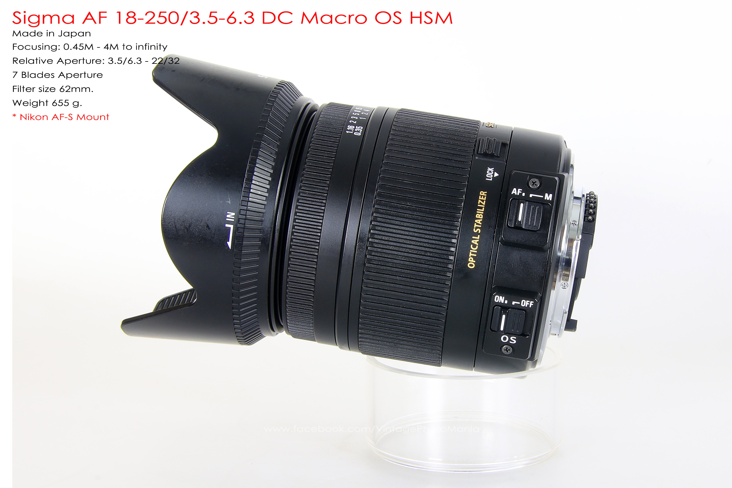 Sigma AF 18-250/3.5-6.3 DC Macro OS HSM *Nikon AF-S Mount เลนส์ซูมอเนกประสงค์ 14 เท่ามีกันสั่น