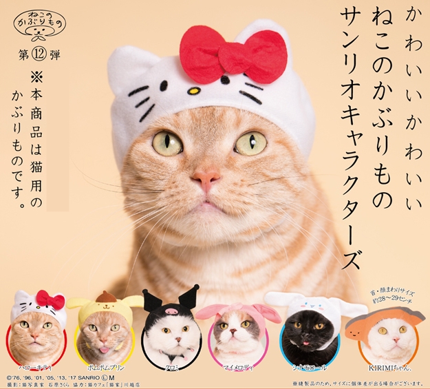 หมวกแมว Sanrio เป็นยางยืด ยืดขยายได้เยอะ ใส่น้องหมา น้องแมว ตุ๊กตา ก็น่ารักนะคะ มี 6 แบบให้เลือก