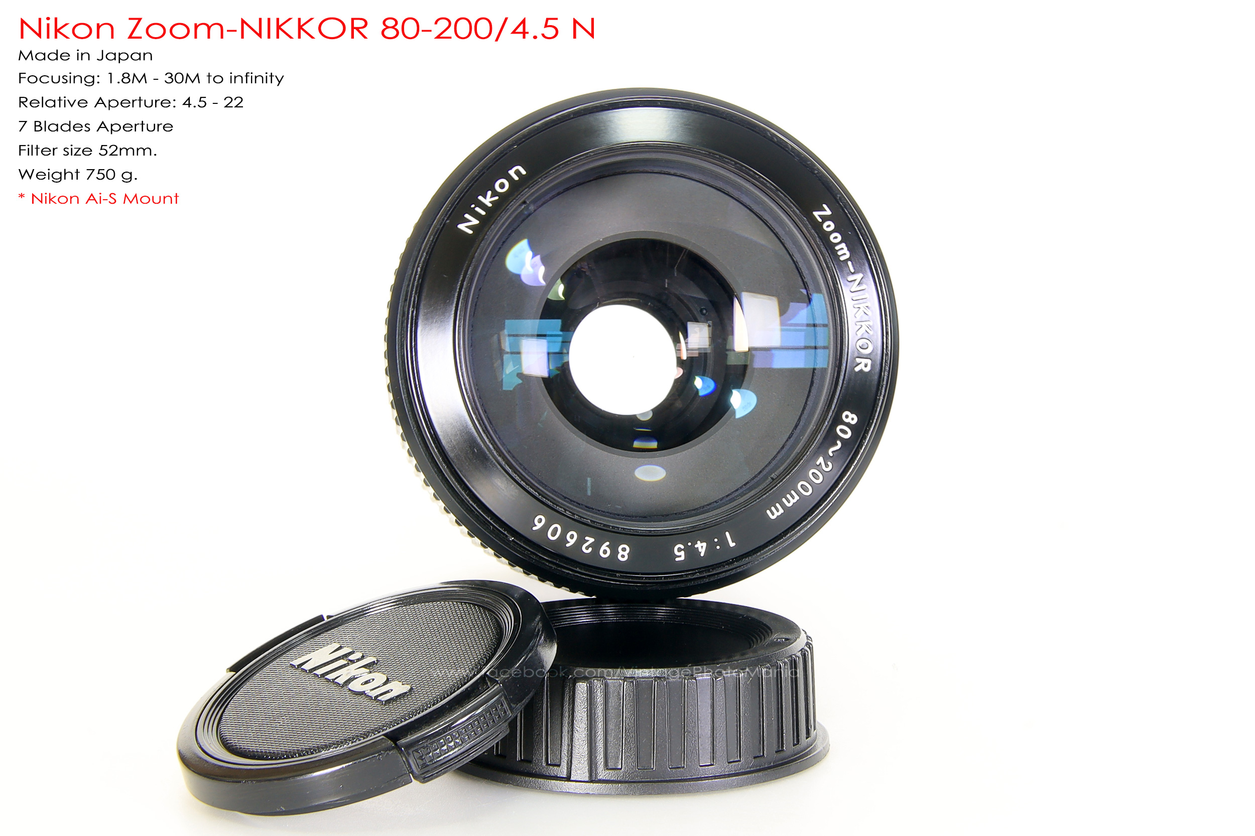 Nikon Zoom-Nikkor 80-200/4.5 N *Nikon Ai-S Mount เลนส์ซูมมือหมุนระยะไกลคมๆจากนิค่อน