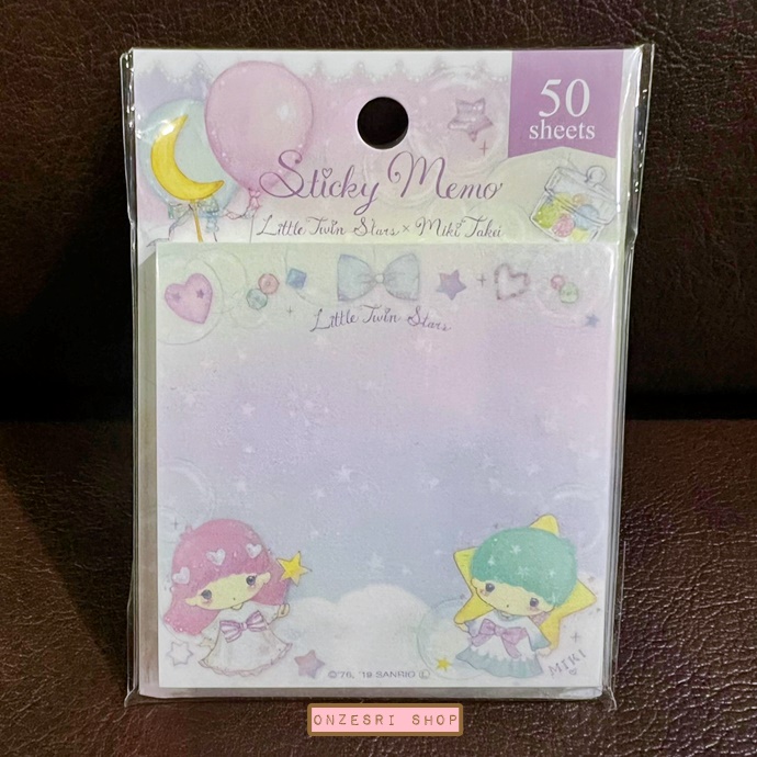 Sticky Memo ลาย Little Twin Stars x Miki Takei (Limited) เป็นกระดาษโน้ตแบบมีกาว ขนาด 7 x 7 ซม. รวม 50 แผ่น