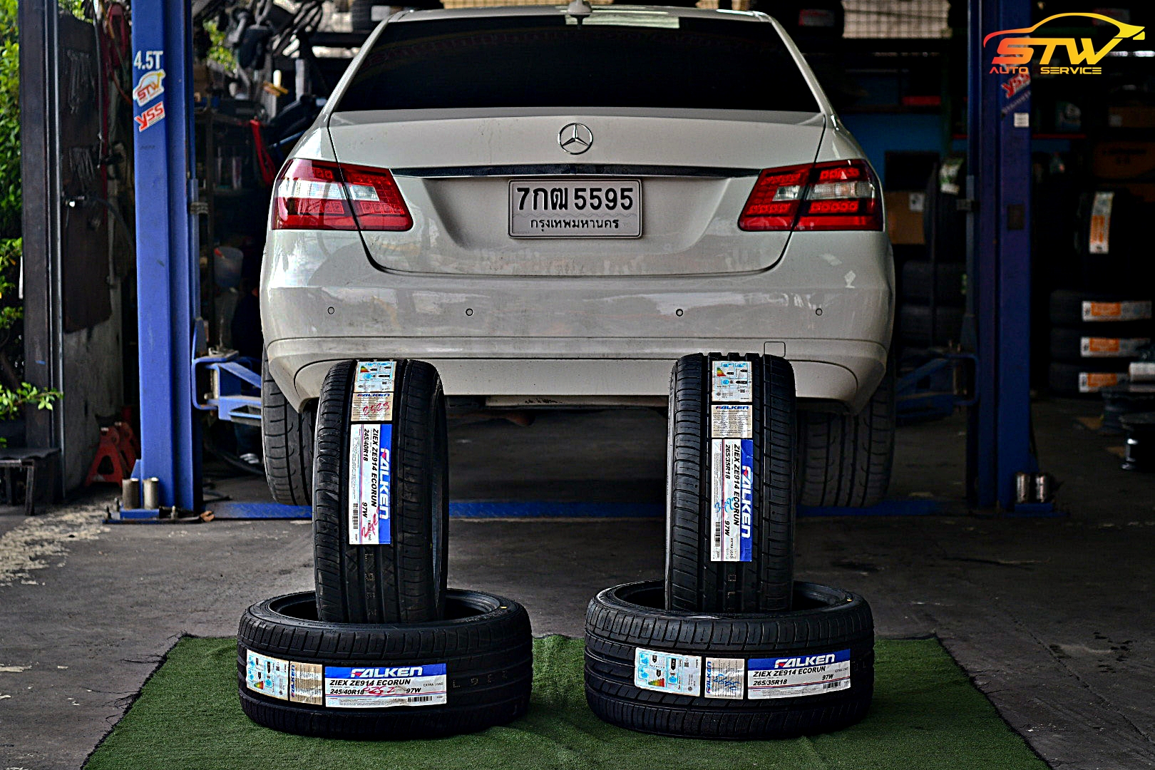 ยาง FALKEN ZIEX ZE914 F 245/40R18 97W R 265/35R18 97W ติดตั้งใส่ Mercedes Benz E-Class E250