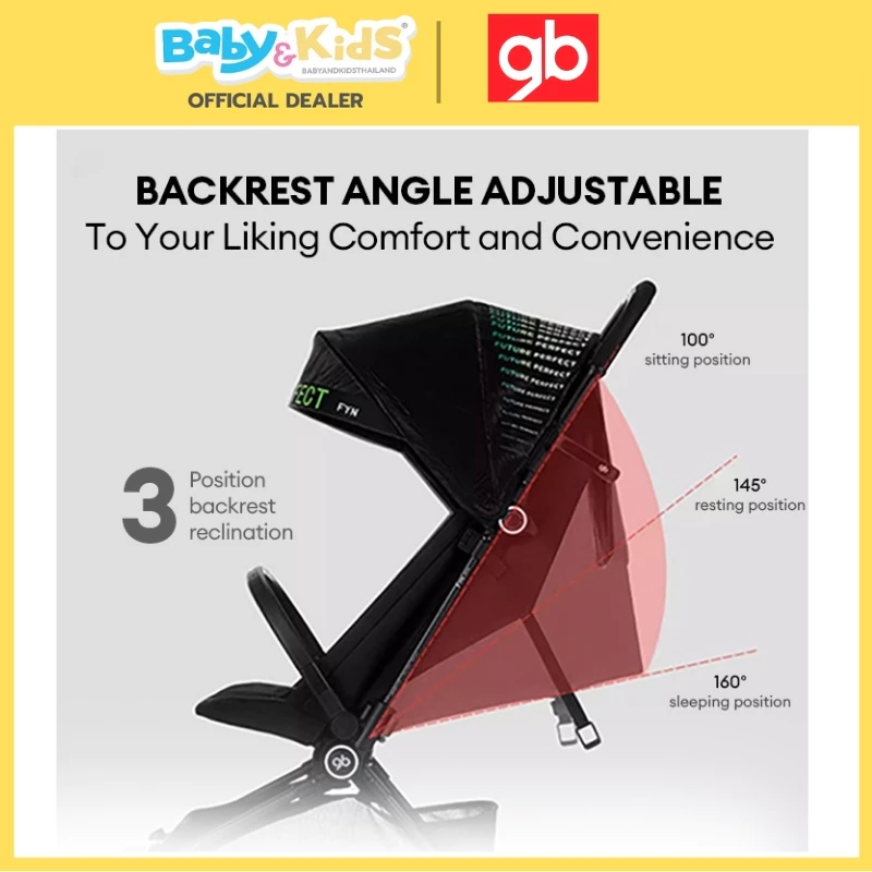 GB FYN Plus (ฟินพลัส) รถเข็นเด็ก - 4 ปี (รองรับน้ำหนักได้ 22 Kg.) Black