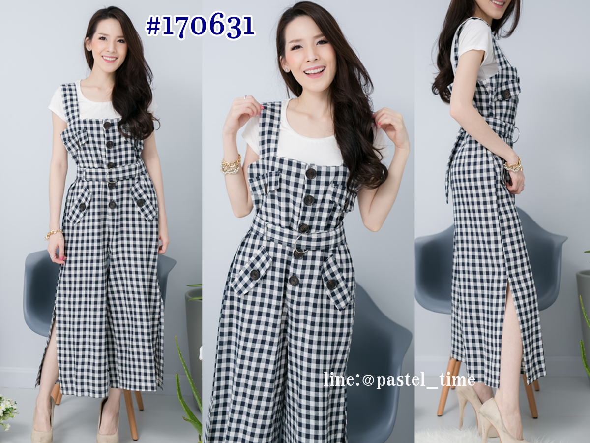 Boa Checked Jumpsuit เฉพาะเอี๊ยมขายาว