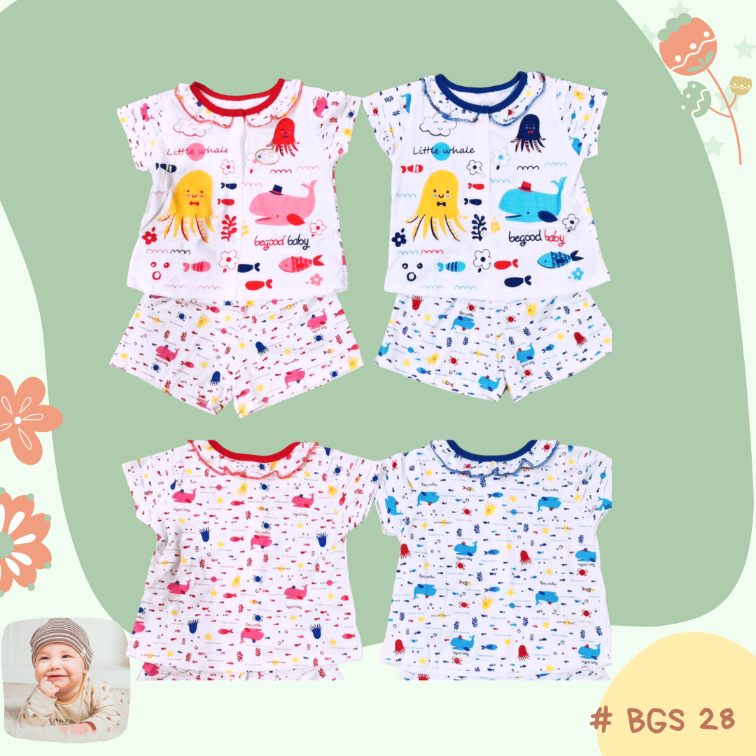 Girl shirt and Shorts ชุดขาสั้น 3-6 month, Be Good