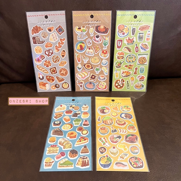 สติกเกอร์ Kokoro Tokimeku Japan Food Deco Sticker ขนาด 20 x 9 ซม. เนื้อกระดาษแบบมาสกิ้งเทปญี่ปุ่น มี 5 แบบให้เลือก