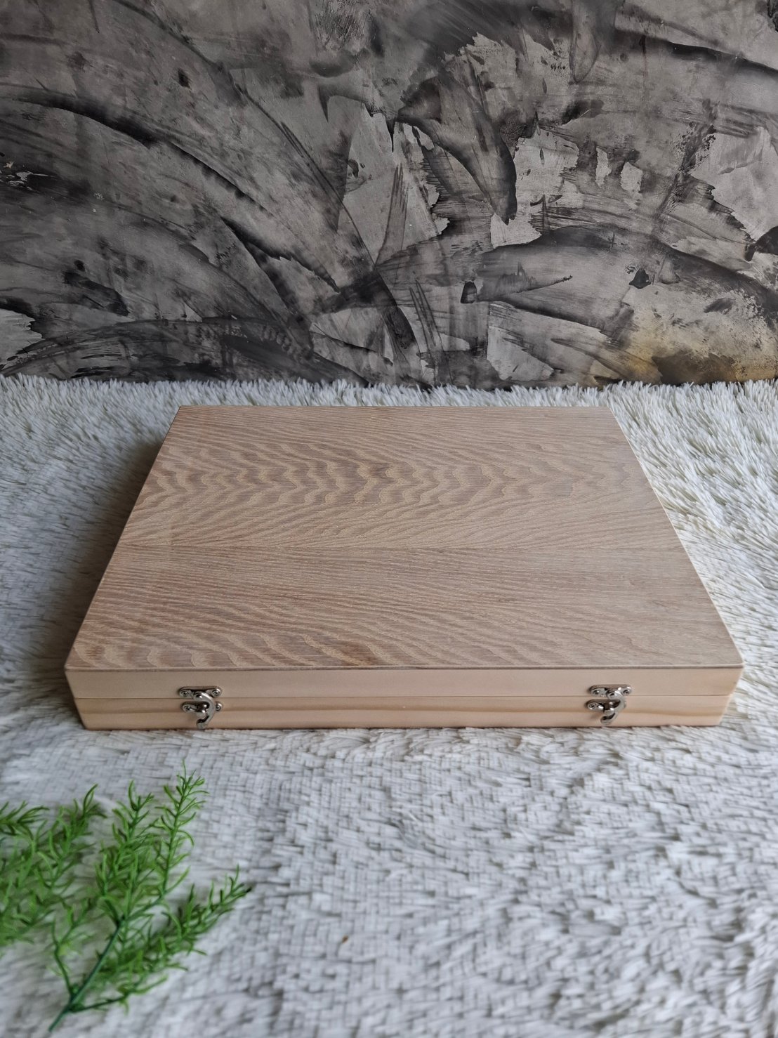 กล่องไม้ฝาล็อคแบ่งช่อง