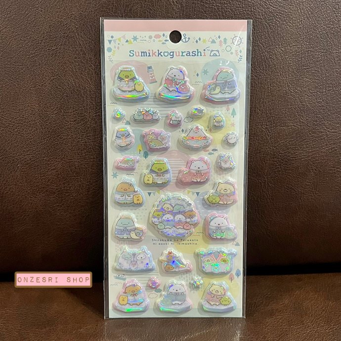 สติกเกอร์แบบนูน Sumikko Gurashi Shiro Kuma Hometown Funi Funi Sticker ขนาด 20 x 9.5 ซม. มี 2 แบบให้เลือก