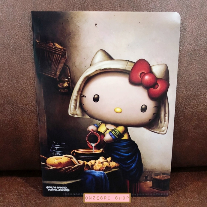 แฟ้มขนาด A5 Hello Kitty Museum Art Collection แบบภาพเขียน The Milkmaid / Vermeer ด้านในเป็นช่อง Pocket ใส่ของได้ทางซ้าย-ขวา ลายสวย ขนาด 21 x 14.8 ซม.