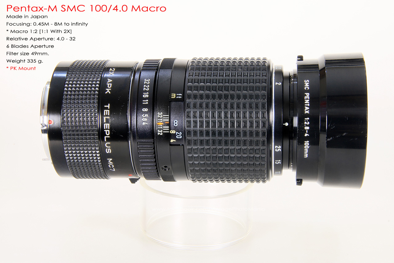 Pentax-M SMC 100/4.0 Macro+2X Converter * PK Mount