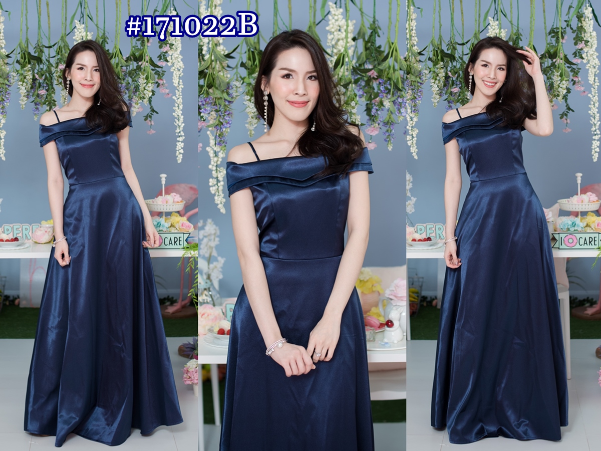 Celestes Maxi Dress – Midnight Blue : สีกรม