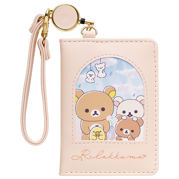 กระเป๋าใส่บัตร Rilakkuma Rainy Days, Sunny Days Pass Case ขนาด 11 x 8 ซม. ทำจากหนังเทียม ด้านบนดึงยืดได้