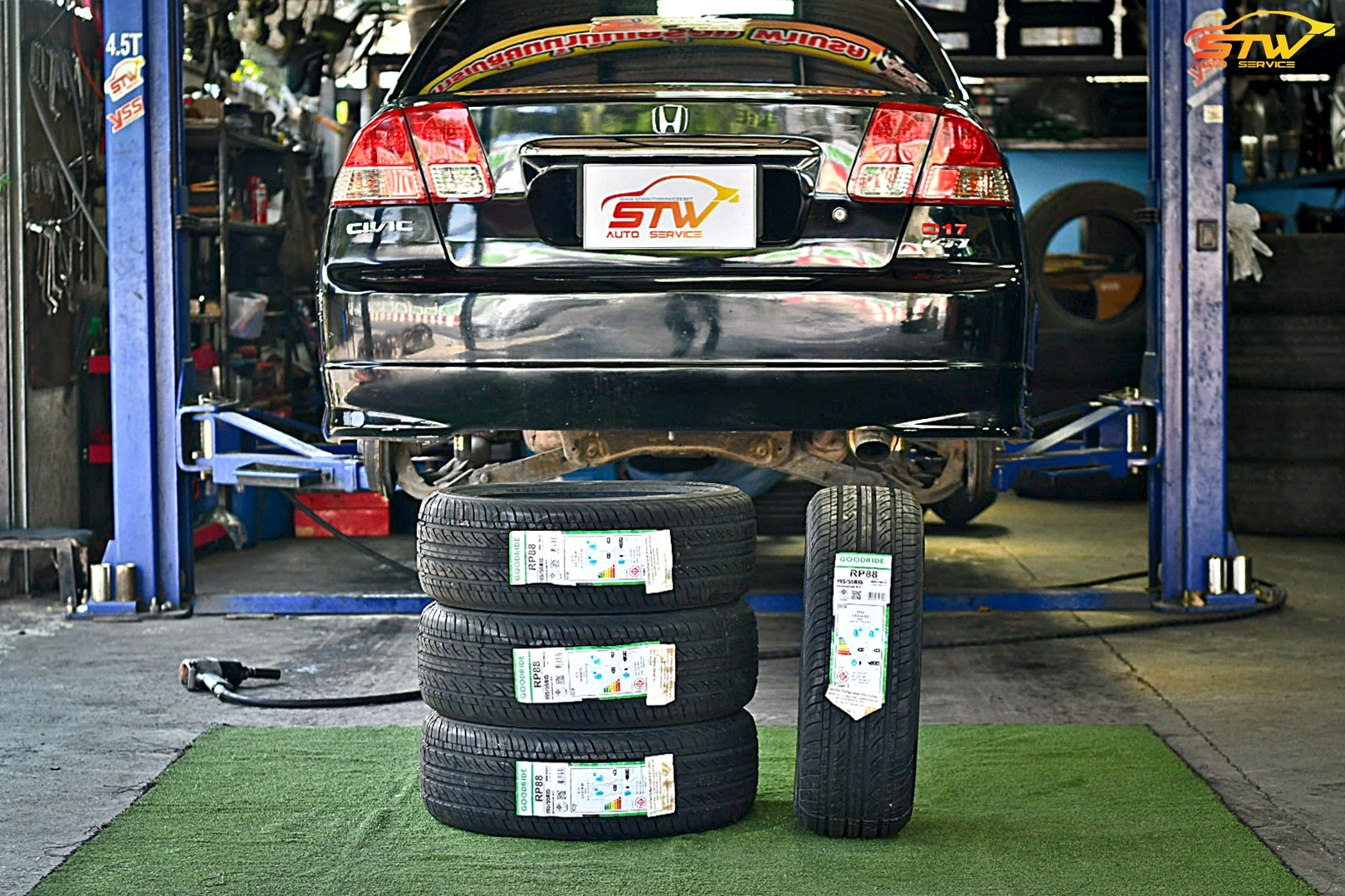 ยาง GOODRIDE RADIAL RP88 195/55R15 85V ติดตั้งใส่ HONDA CIVIC Dimension