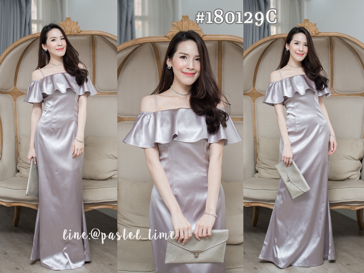 **มีแต่ S** Nista Maxi Dress – Silver : สีเงิน