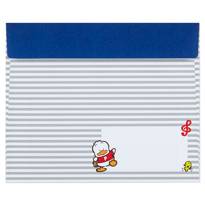 การ์ดเปล่า Sanrio & Seal Card แบบ Ahiru no Pekkle สามารถเขียนด้านในได้ มีสติกเกอร์น่ารักให้แปะได้ 1 แผ่น มาพร้อมซองลายน่ารักเข้ากัน ขนาดประมาณ 12 x 14.4 ซม.