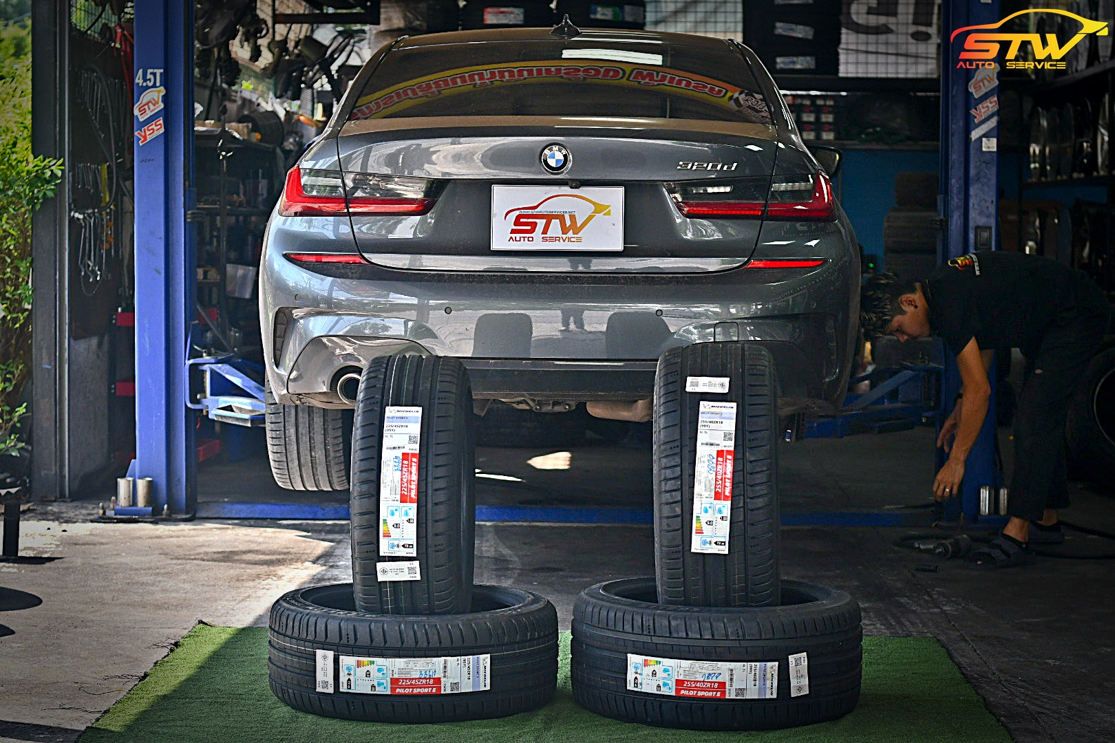 เปลี่ยนยาง BMW Series 3 320d MICHELIN Pilot Sport 5 (PS5) F 225/45R18 95Y R 255/40R18 99Y