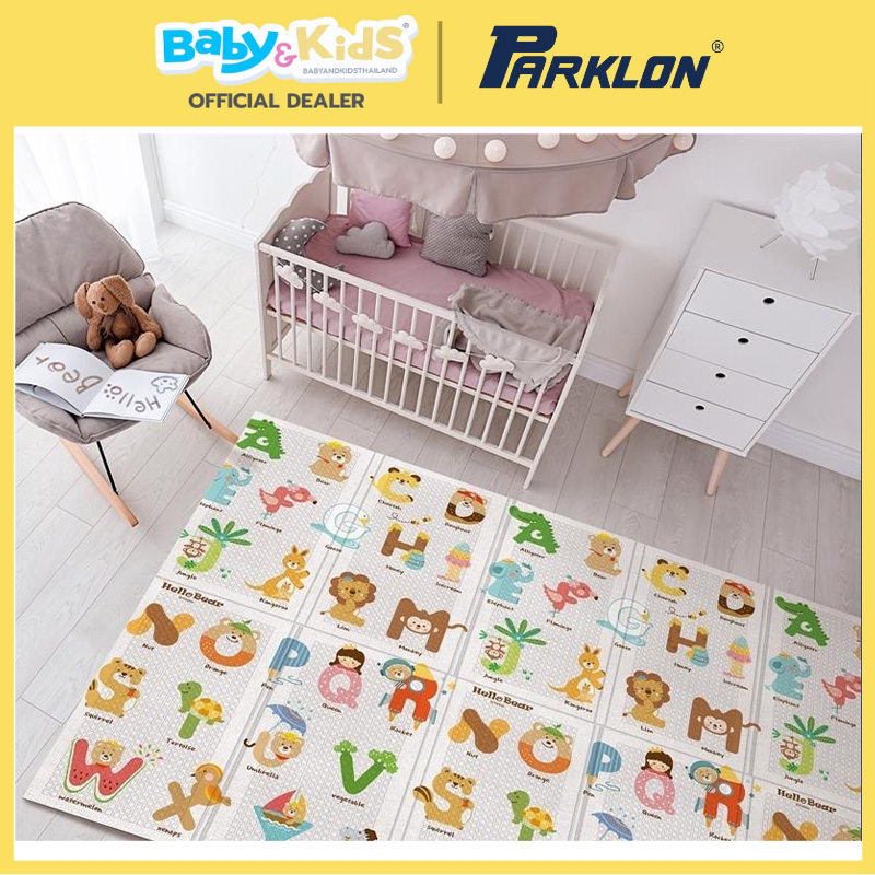Parklon PE Portable Mat แผ่นรองคลานเกาหลีรุ่นพับได้ขนาด 140x 200 x1 cm. ลาย ABC Alphabet