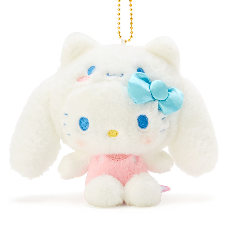 พวงกุญแจตุ๊กตา Cinnamoroll 20th Anniversary x Hello Kitty ขนาด 13 x 15 x 8 ซม.