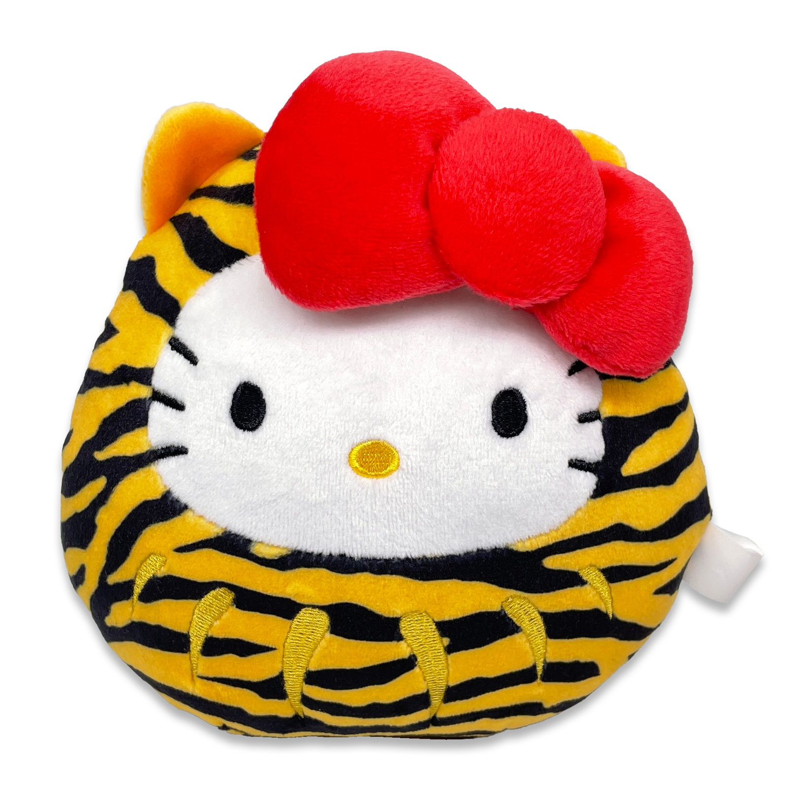 ตุ๊กตา Hello Kitty Fukutora (Limited) เป็นชุดผสมกันระหว่างตุ๊กตาดารุมะกับเสือนำโชค ขนาด 14 x 15 x 10.5 ซม.