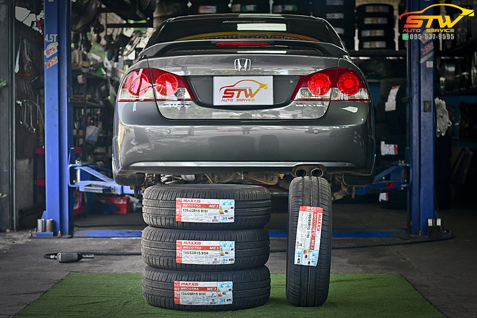 เปลี่ยนยาง HONDA CIVIC FD MAXXIS ME-3 195/65R15 91H