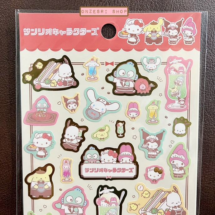 สติกเกอร์ Sanrio Kissaten (Retro Cafe) ขนาด 12 x 23 ซม.