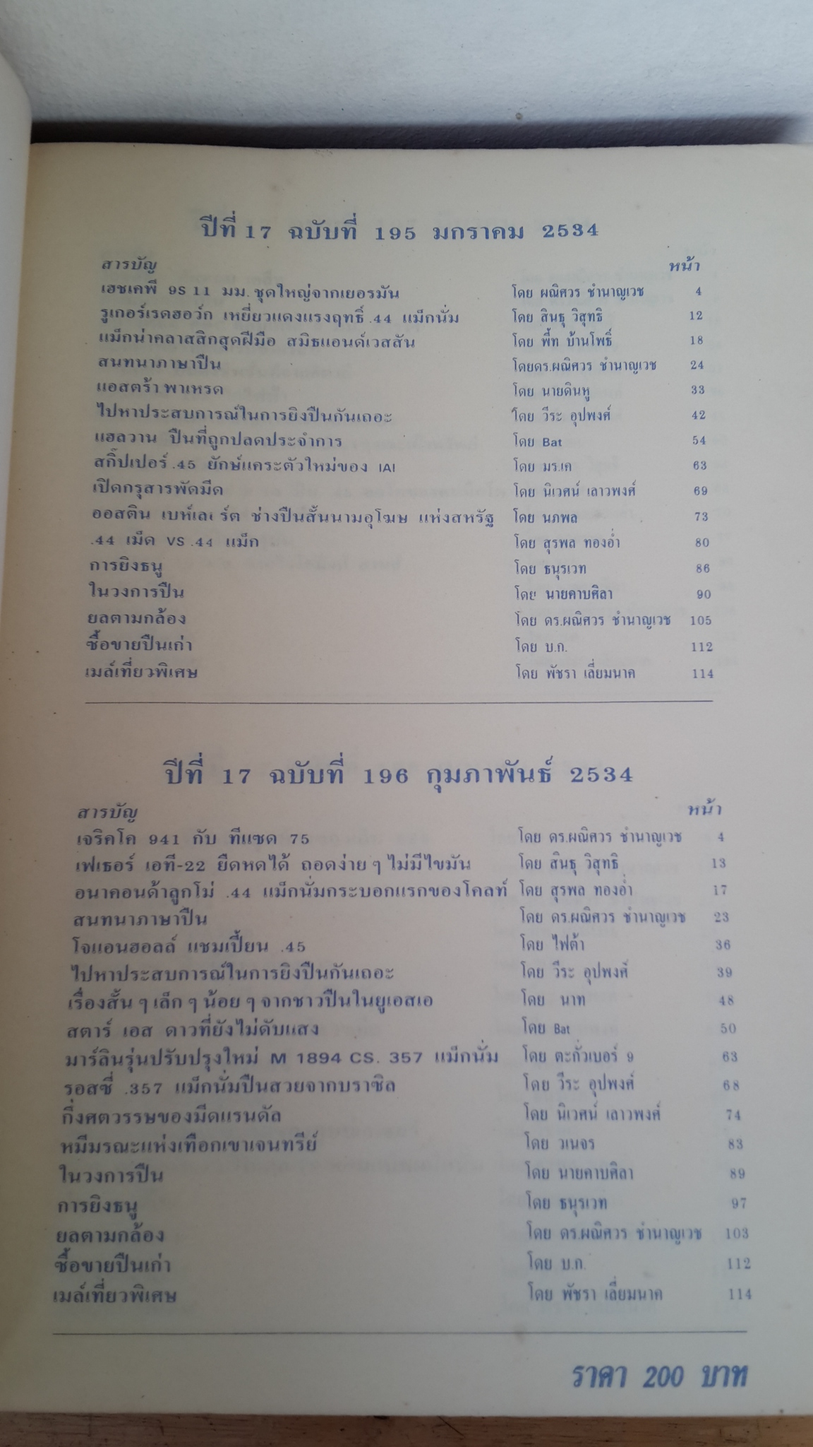 นิตยสาร อาวุธปืน รวมเล่มปี 2534 (ปกแข็ง)