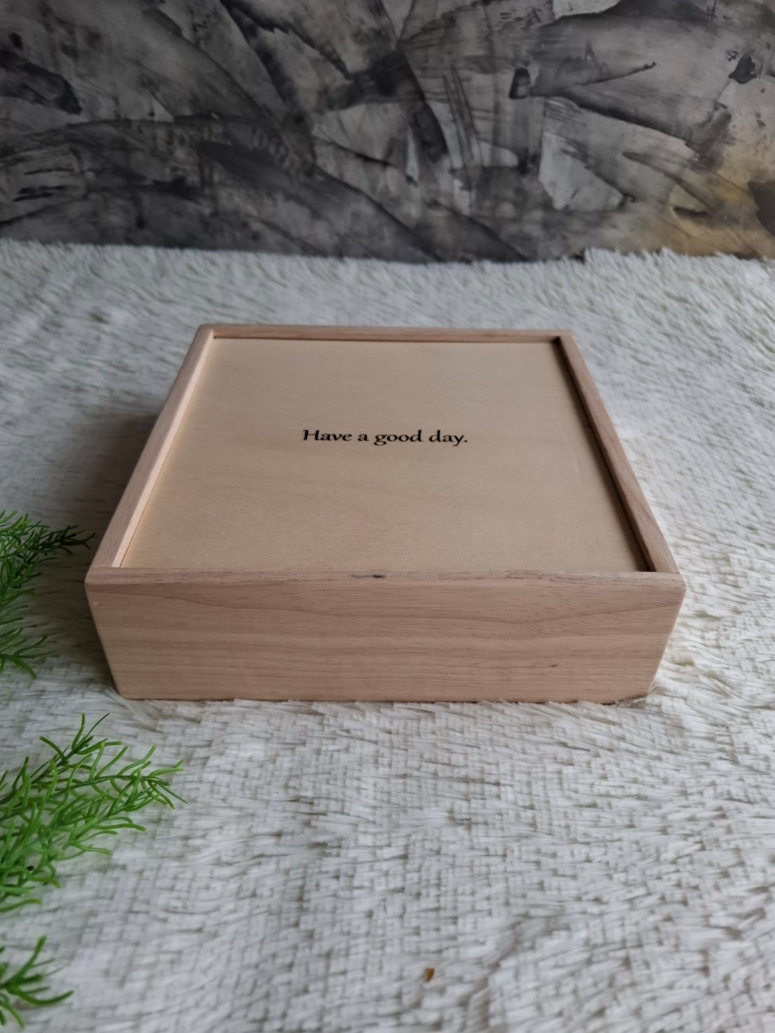 กล่องไม้ยางพาราฝาสไลด์