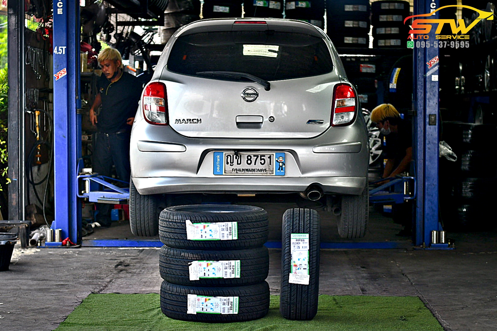 เปลี่ยนยาง NISSAN MARCH GOODRIDE RP88 195/55R15 85V