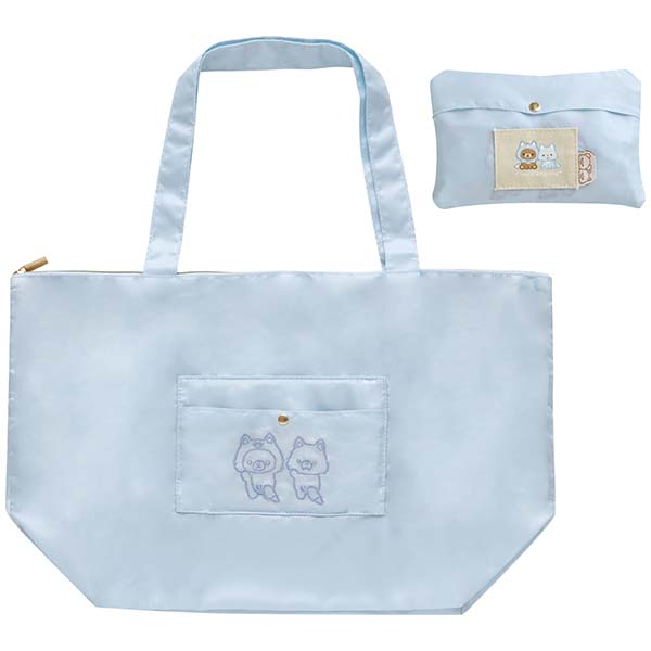 กระเป๋า Chairoikoguma Aokogu no Otomari Tote Bag ใบใหญ่ พับได้ ขนาด 32 x 55 x 18 ซม. / พับเหลือ 13 x 20 x 5 ซม.