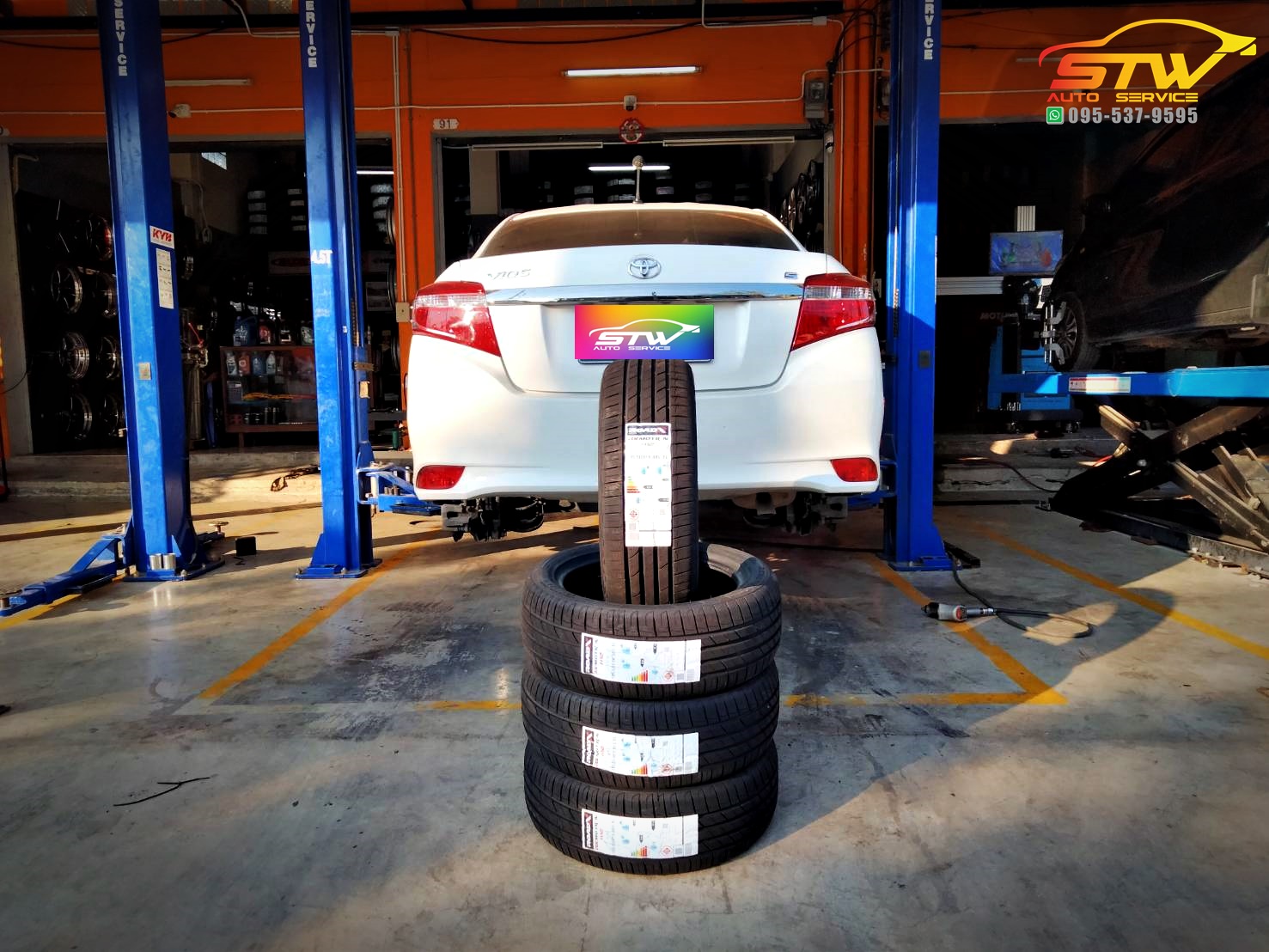 ยาง ROAD X H12 195/50R16 88V KL ติดตั้งใส่ TOYOTA VIOS