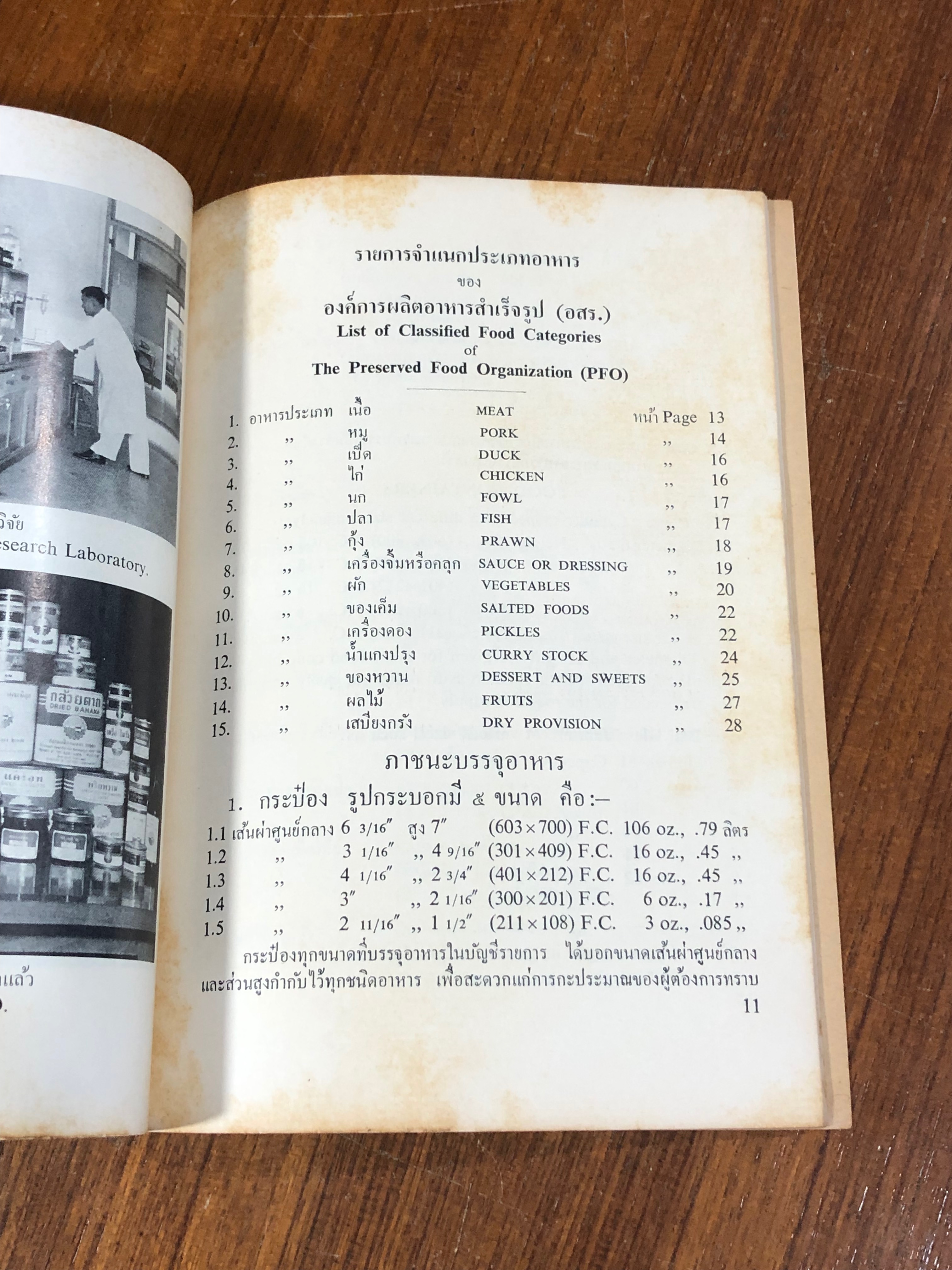 อาหารไทย ของ องค์การผลิตอาหารสำเร็จรูป