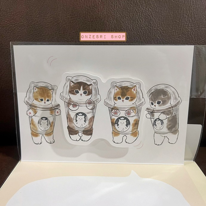 mofusand Pop Up For You Card From Japan การ์ดลาย mofusand Coffee Cup ขนาดการ์ด 15 x 10.5 ซม.