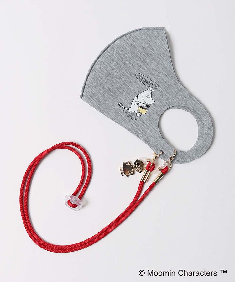 สายคล้องหน้ากาก Moomin Mask Strap แบบ Little My สีแดง ขนาดยาว 80 ซม. เป็นสายเชือกแต่งโลหะสีทอง