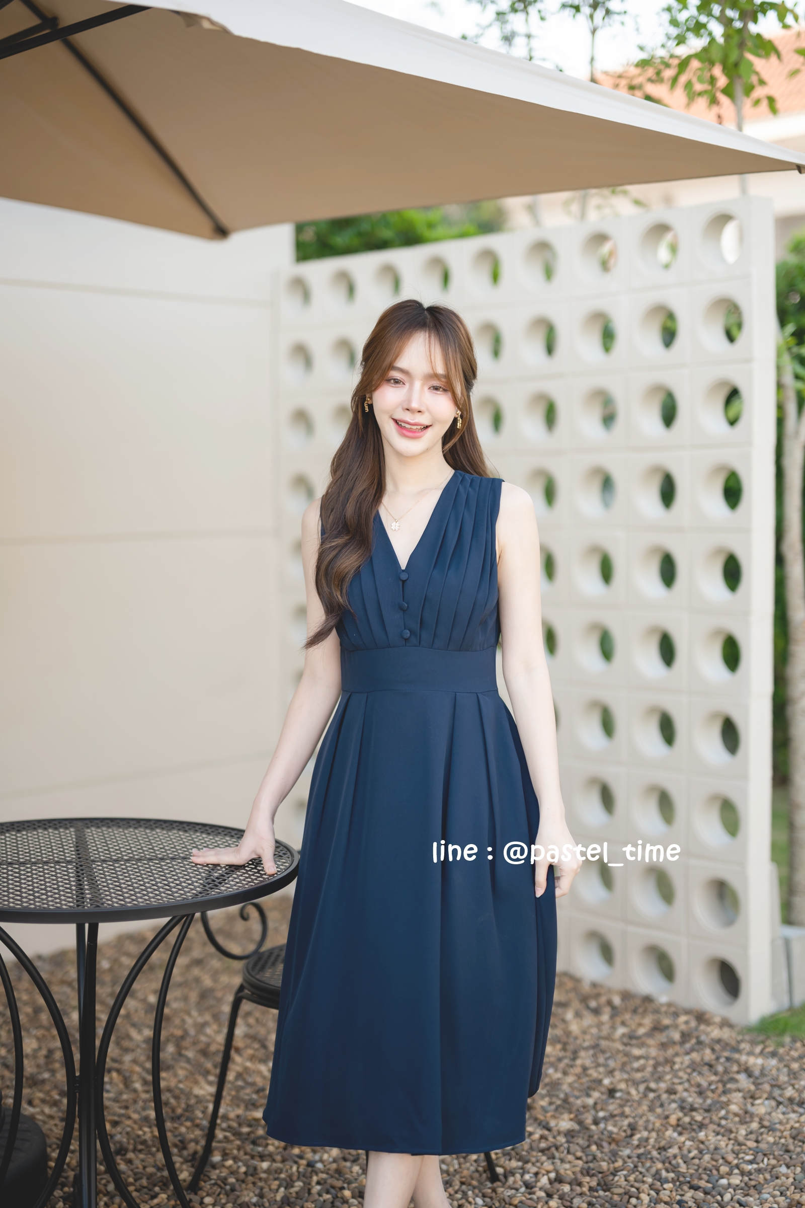 Aubrey Midi Dress : สีกรม **มีแต่XL**