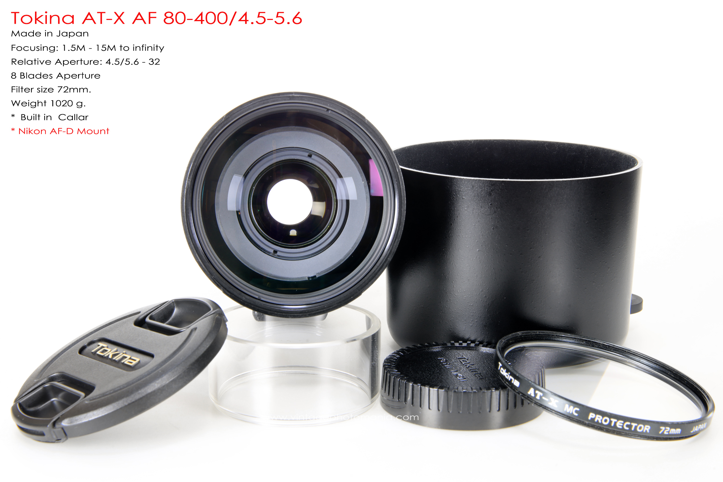 Tokina AT-X AF 80-400/4.5-5.6 *Nikon AF-D Mount เลนส์ซูมซูเปอร์เทเลสำหรับสายถ่ายไกลโดยเฉพาะ