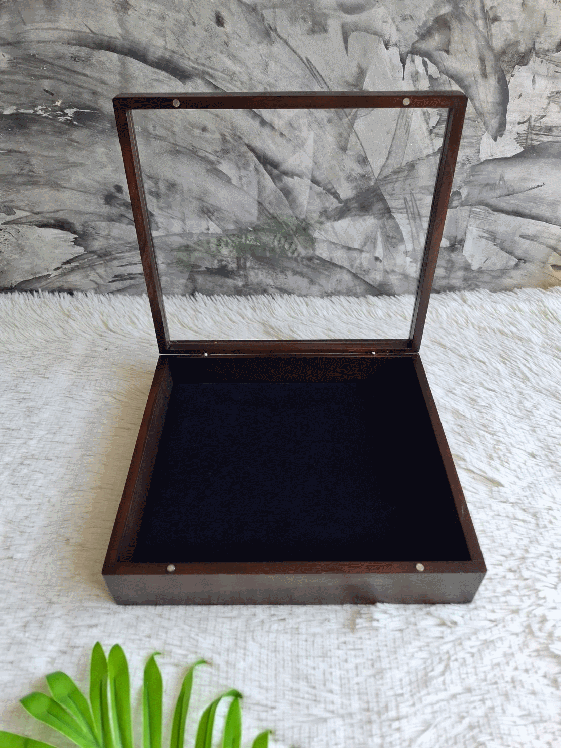 กล่องไม้สน สีวอลนัท